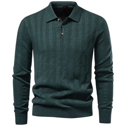 Herren Strickpoloshirt Aus Kunstkaschmir Komfort Elegant