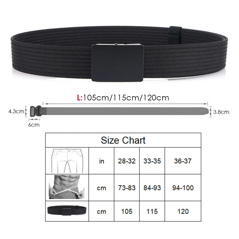 Unisex Gürtel aus Nylon mit Metall-Schnalle im taktischen Militärstil, Breite 3,8 cm