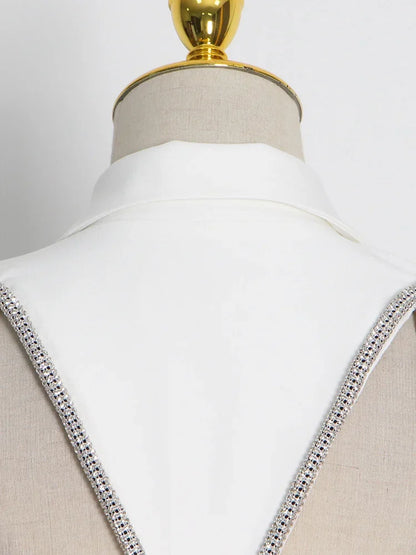 Elegantes Midi-Kleid mit Pailletten und Patchwork, schulterfrei und langärmelig – figurbetontes Design für Damen.