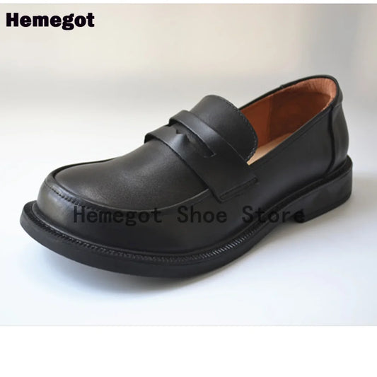 Big Round Toe Men's Shoes New Wide Toe British Style Low Heel Soft Sole Soft Leather Men's Shoes Trend Business Casual Shoes