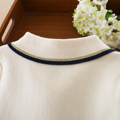 Kinder Mädchen Gestrickte Kleider 2024 Neue Warme Pullover Kleid Kinder Kleidung Langarm Casual Kleid Baby Mädchen Prinzessin Kleid