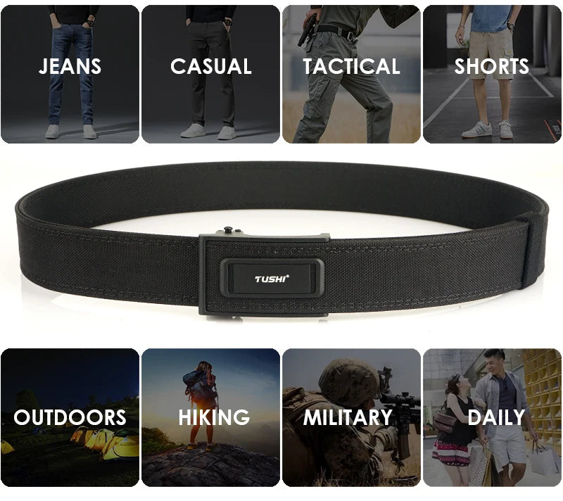 Herren-Taktischer Gürtel Mit Metall-Schnalle Für Outdoor-Einsatz 3,8 cm Breite Aus Polyester