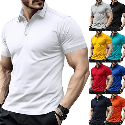 Herren-Poloshirt mit Brusttasche und kurzen Ärmeln in einfarbigem Design – ideal für den Sommer