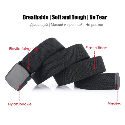 Unisex-Gürtel Elastisch Aus Canvas Mit Nylon-Schnellverschluss 3,8 cm Breite Für Outdoor