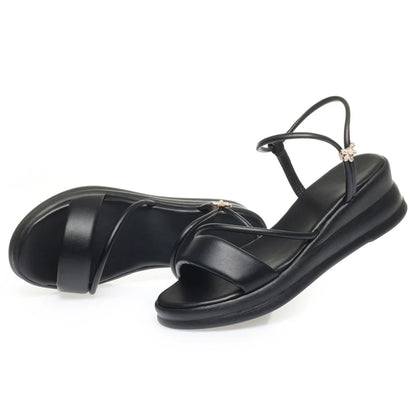AIYUQI Damen-Sandalen, große Größe, Sommer 2022, neue Keil-Damen-Sandalen, offene Zehen, römische Sandalen