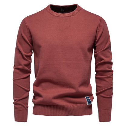 Herren Pullover aus massiver Baumwolle mit Rundhalsausschnitt und klassischem Design
