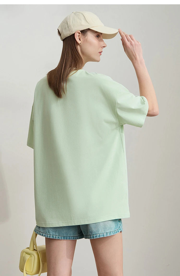 Damen Sommer T-Shirt mit lockerer Passform und buntem Farbverlauf