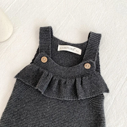 Baby Strampler aus Strick mit Rüschen für Jungen und Mädchen