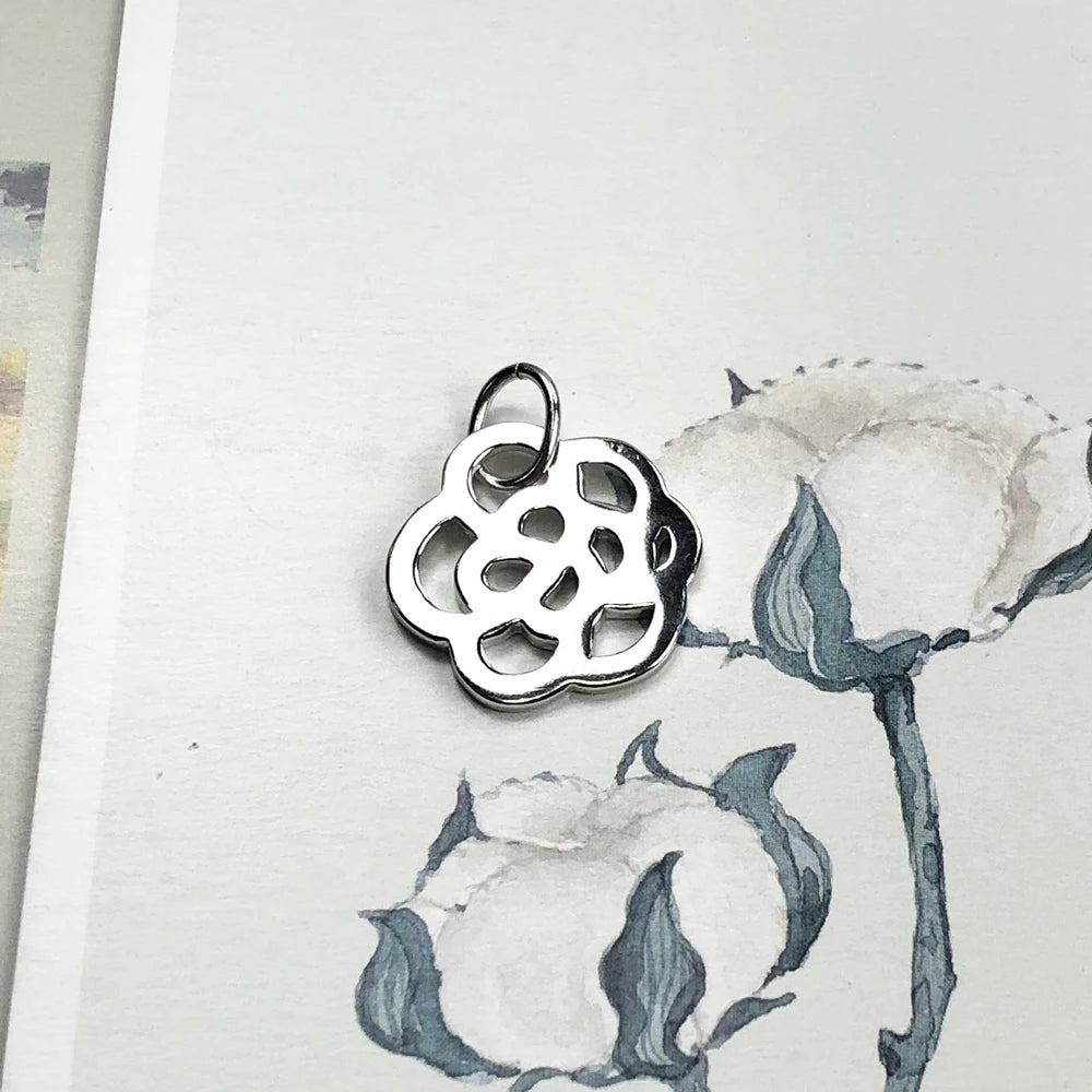 Damen-Charm-Anhänger Rosen Ornament Glamour romantisch aus Sterlingsilber