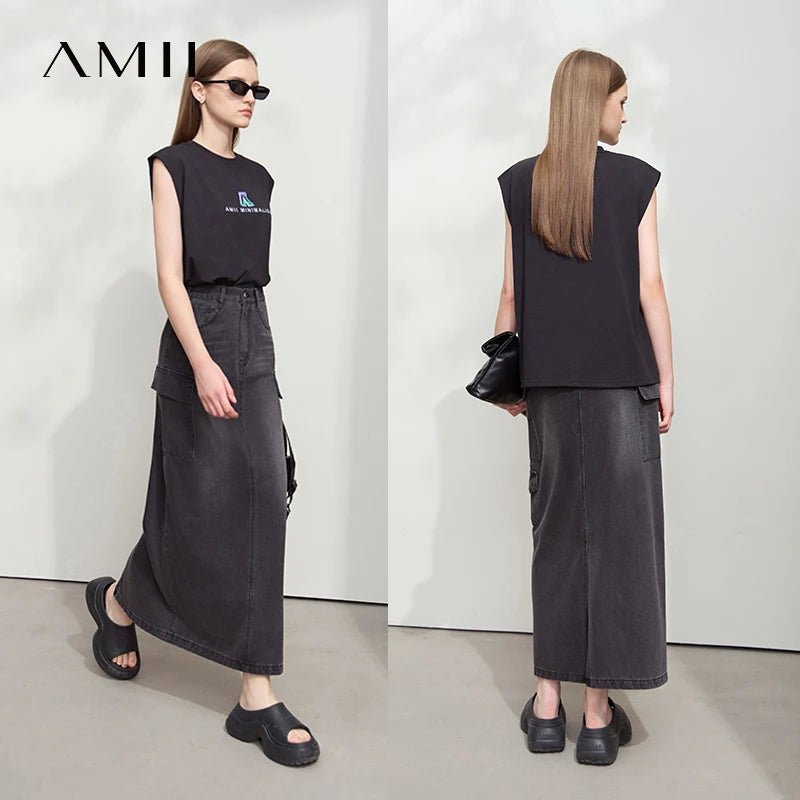 Damen T-Shirt mit Rundhalsausschnitt und besticktem lockeren Design für den Sommer