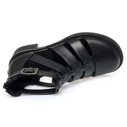 AIYUQI Damen-Sandalen, Sommer, 2022, neue Damen-Sandalen aus echtem Leder, Verschluss, geflochtener Gladiator, rutschfeste, lässige Sandalen für Damen