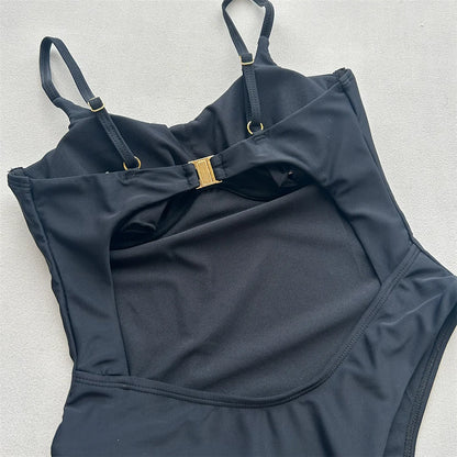 Damen-Badeanzug Cut-Out Bügel Micro-Tanga Weste gepolstert
