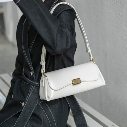 Leder Weinrot-Schultertasche | Goldene Hardware
