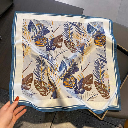 Damen Seidenschal 53cm klein quadratisch Haarband Kopftuch Halstuch Bandana