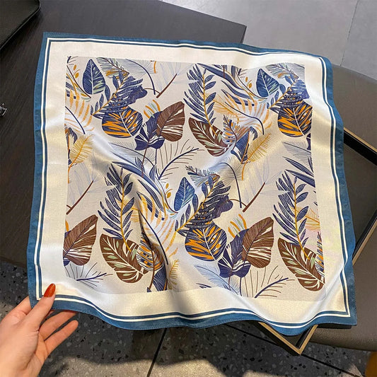 Damen Seidenschal 53cm klein quadratisch Haarband Kopftuch Halstuch Bandana