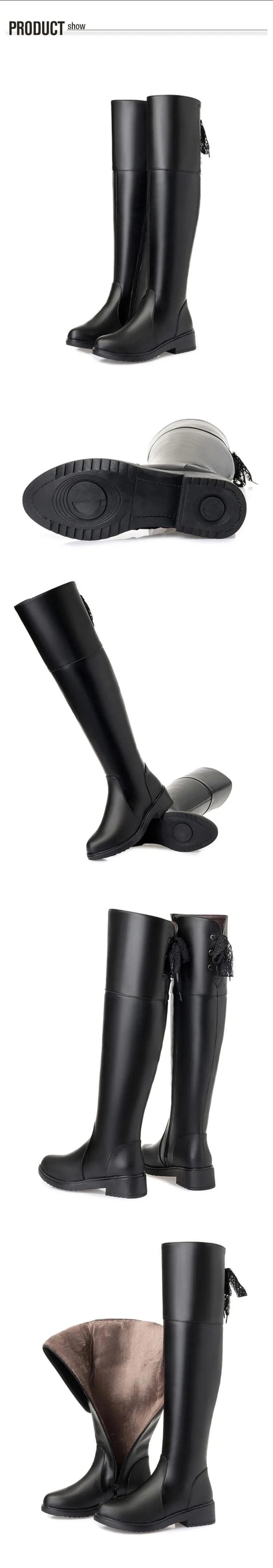 Frauen Stiefel aus echtem Leder im modischen Oberschenkelhohen Design