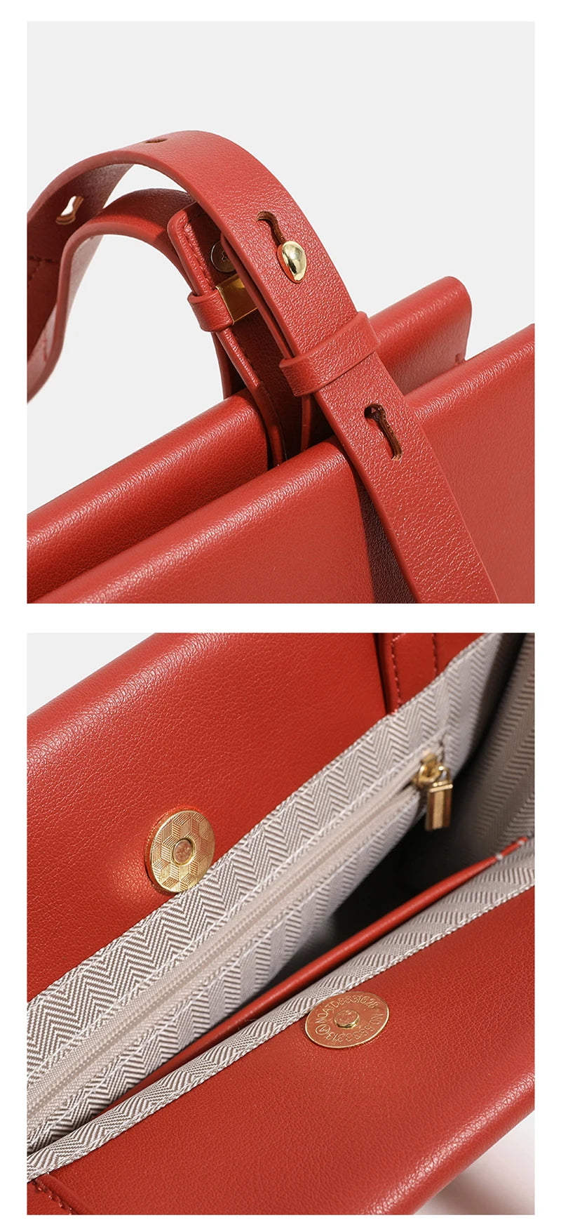 Schultertasche Aus Kuh-Spaltleder In Rot | Elegant