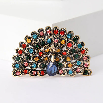 Brosche Pfau Kristall Emaille Tier Anstecknadel Damen