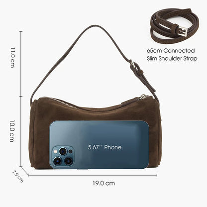 First Layer Wildleder-Handtasche Damen | Mini-Quadrat-Form