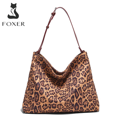 Damen Schultertasche Groß Kapazität Oversize Leopardendruck Modische Tote Tasche