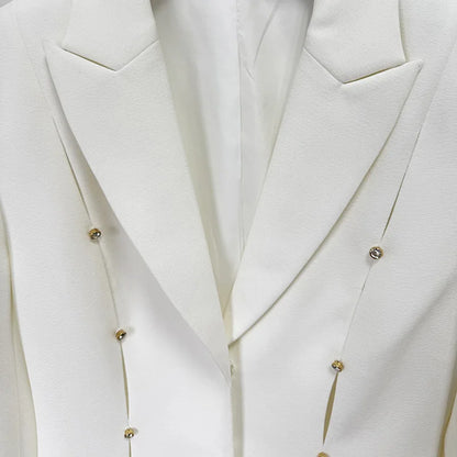 Elegantes Damen-Zweiteiler-Set mit Pailletten, langärmligem Oberteil und hoch taillierter, gerader Hose – schickes Outfit für Frauen