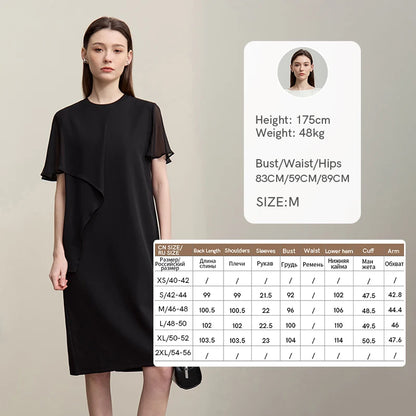 Elegantes Damenkleid Aus Baumwolle Chiffon Lockere Passform