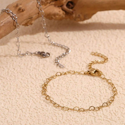 Damen-Armband mit Herzkette aus Edelstahl