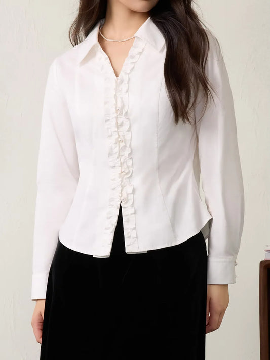 Sommerliches Damen-Temperament-Shirt mit V-Ausschnitt im französischen Stil – vielseitig kombinierbar und locker geschnitten