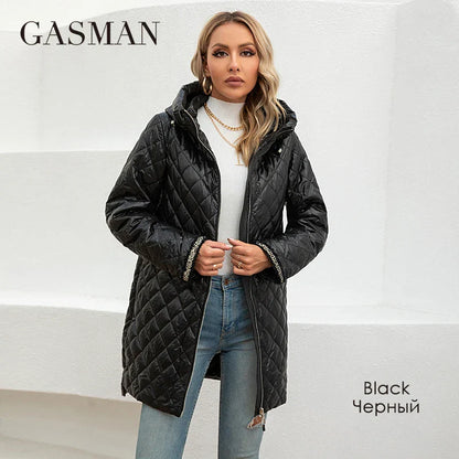 Lange Damen-Winterjacke mit Reißverschlusstaschen und Gürtel – Hochwertiger Parka für kalte Tage
