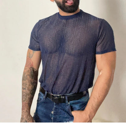 Lässiges Herren-T-Shirt mit V-Ausschnitt aus atmungsaktivem Material – schnelltrocknend und locker geschnitten