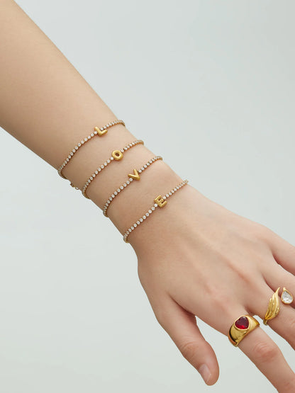 Damen-Armband mit Initialen-Buchstabe