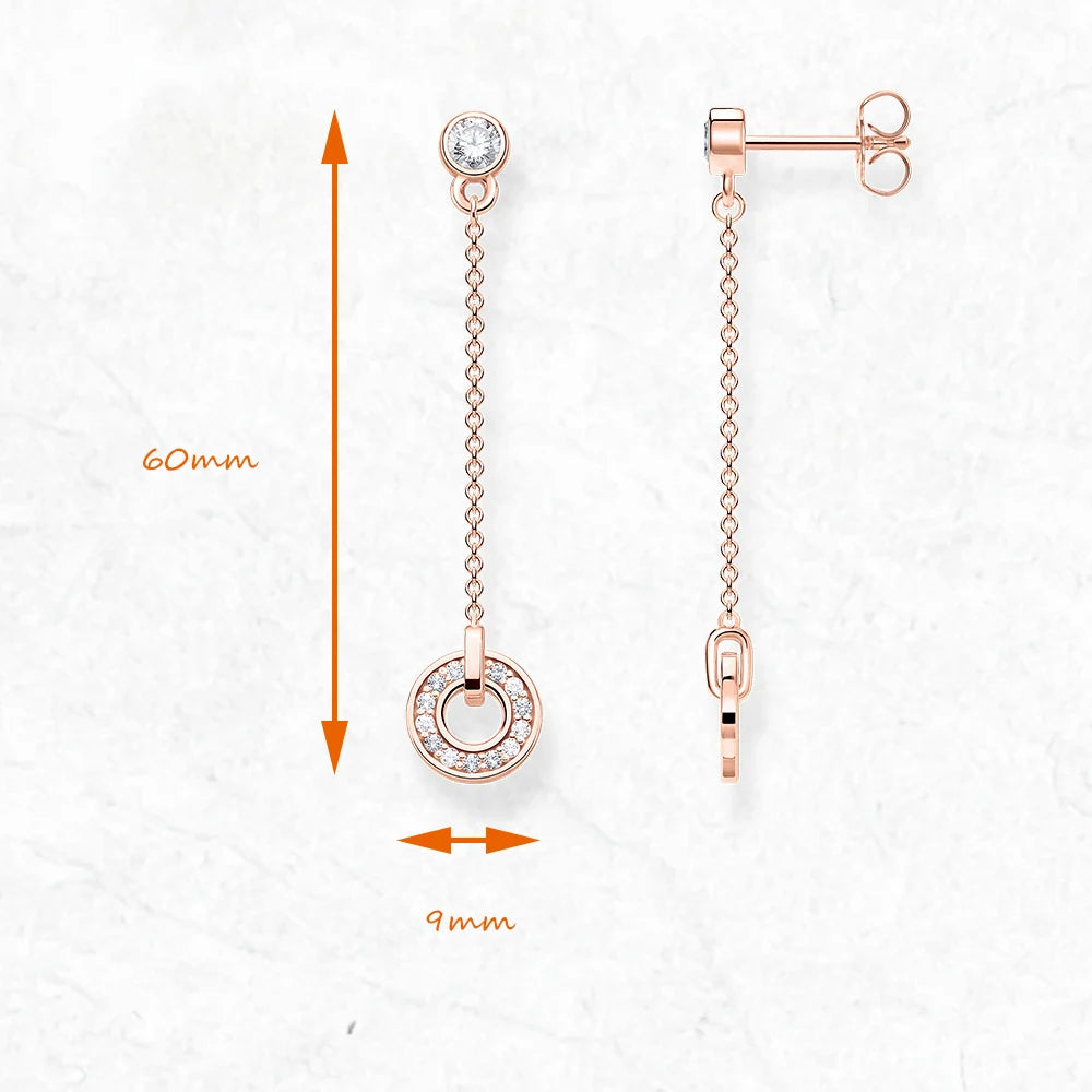 Damen-Ohrtropfen rund Rosegold romantisch 925 Sterlingsilber