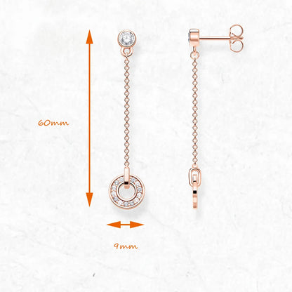 Damen-Ohrtropfen rund Rosegold romantisch 925 Sterlingsilber