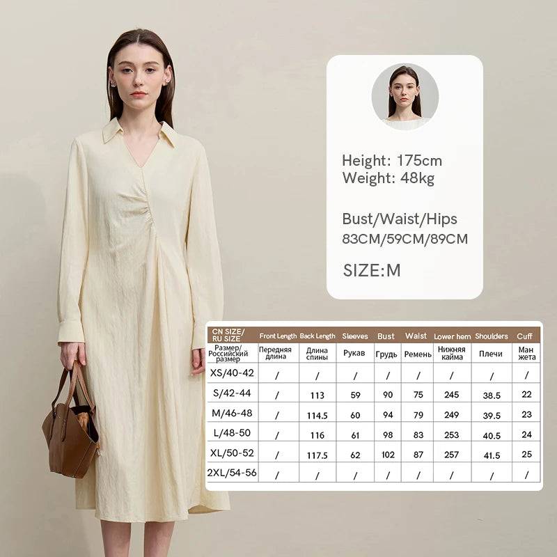 Elegantes V-Ausschnitt Damenkleid Asymmetrisch Für Reisen