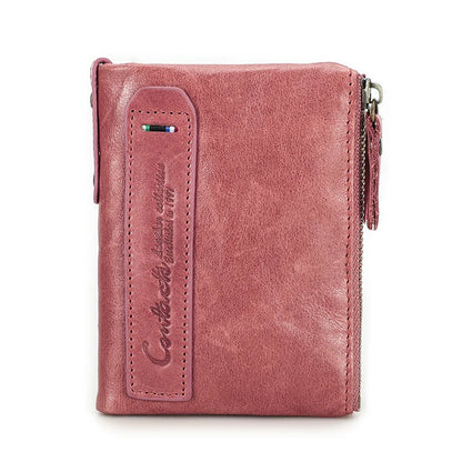 Damen Echtleder Geldbörse Bifold Vintage Portemonnaie Kartenhalter Münzbörse Geldclip