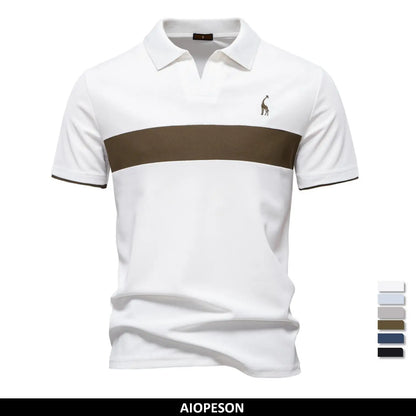 Herren Sommerpoloshirt Atmungsaktiv Leicht Gewebt Slim Fit Cool