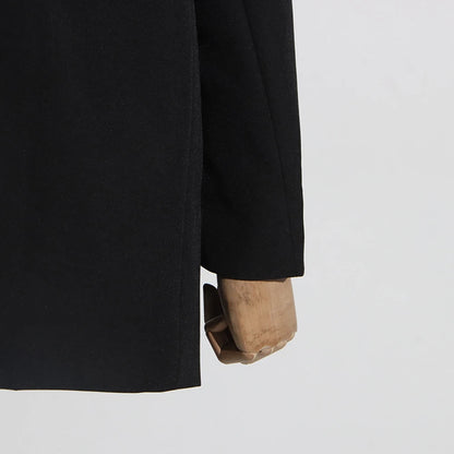 Streetwear-Zweiteiler für Damen mit Stehkragen, Langarm-Top und hoch taillierter, weit geschnittener Hose – modisches Set für Frauen.