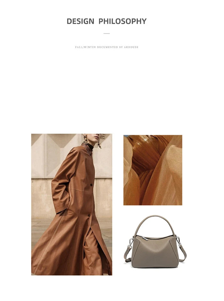Damen-Handtasche aus Rindleder Kompakt Crossbody für Beruf und Alltag Hochwertig Verarbeitet