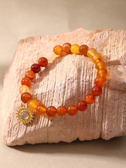 Damen-Armband mit Achat-Naturstein aus Edelstahl