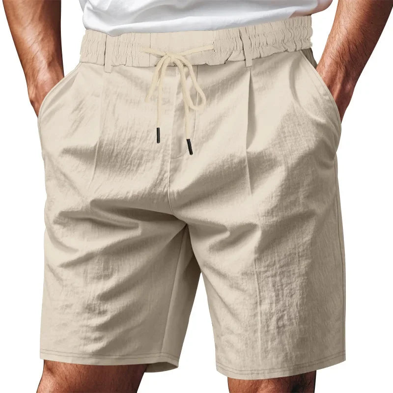 Graue Herren-Fitness-Shorts für Sommer und Training – Bequeme, elastische Dreipunkt-Hose für Laufen und Freizeit