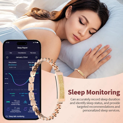 LIGE Frauen Kein Bildschirm Smartwatch Zink-legierung Bluetooth Verbunden APP Sport Smart Armband Band Herzfrequenz Schlaf Monitor Dame Geschenk