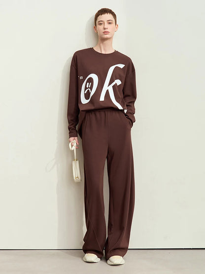 Damen T-Shirt im minimalistischen Stil mit Rundhalsausschnitt und Druckdesign