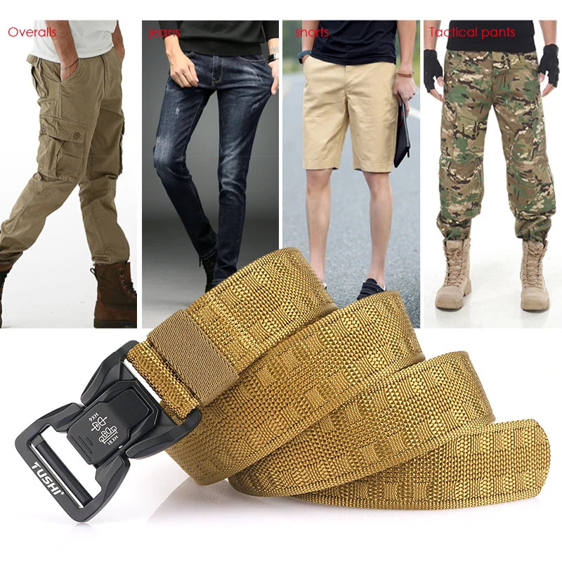 Unisex-Taktischer Gürtel aus Nylon mit Schnellverschluss und Breite 3,8 cm für Outdoor