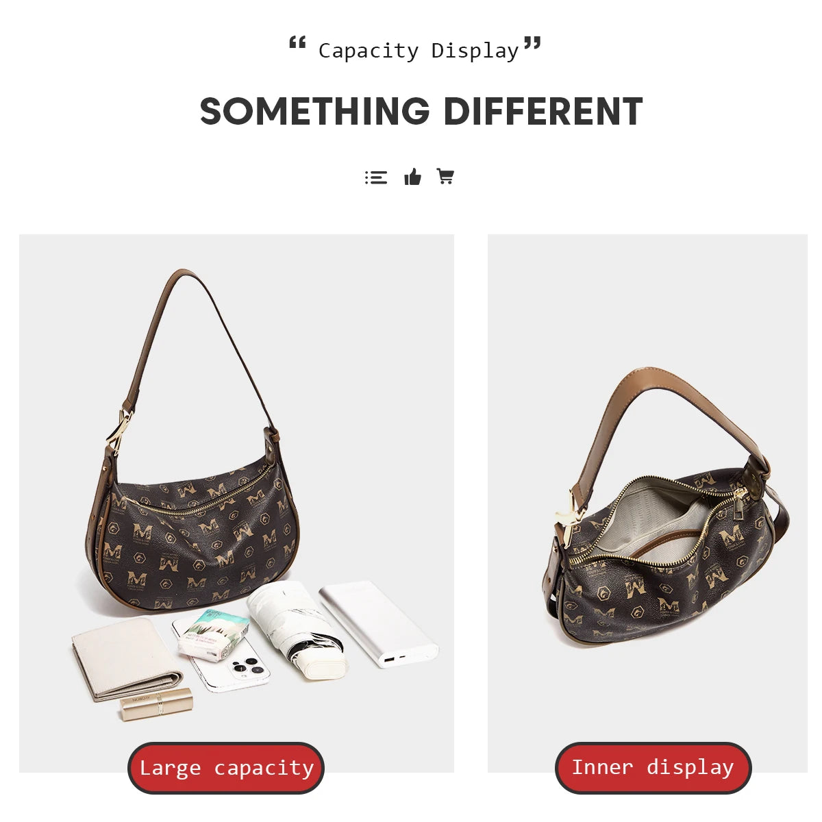 Damen Schultertasche aus PVC-Leder im Retro-Hobo-Stil mit großem Fassungsvermögen