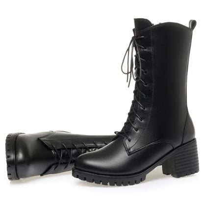AIYUQI 2025 new women's snow boots non-slip work boots women large size winter warm motorcycle boots girls ankle boots