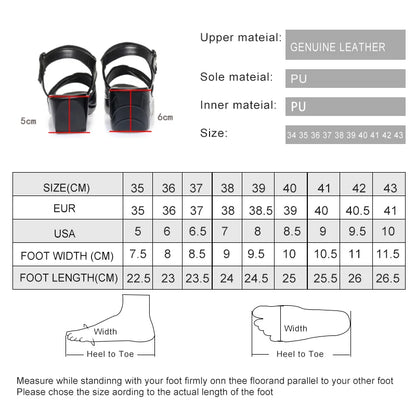 Damen Rom Sandalen Echtes Leder Keil Gr. 41-43