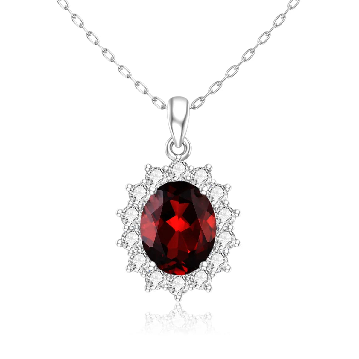 Damen-Halskette aus Sterlingsilber 925 mit ovalem Aquamarin-Anhänger, 5 Karat, Luxuriöses Valentinstagsgeschenk