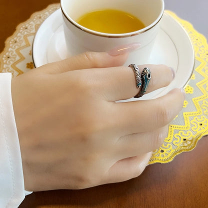 Damen-Ring Schlange mystisch Bohemia mehrfarbig aus Sterlingsilber