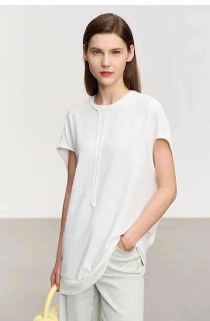 Damen T-Shirt im minimalistischen Stil mit lässigen kurzen Ärmeln