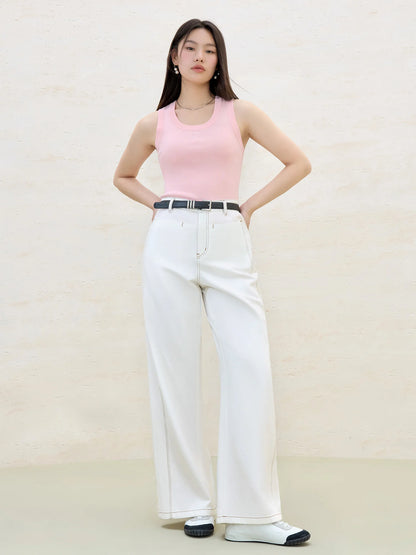 Kurzärmeliges T-Shirt im Segelstil aus Tencel mit Streifen und Polokragen für Damen in großen Größen – vielseitiges Sommeroberteil